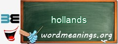 WordMeaning blackboard for hollands